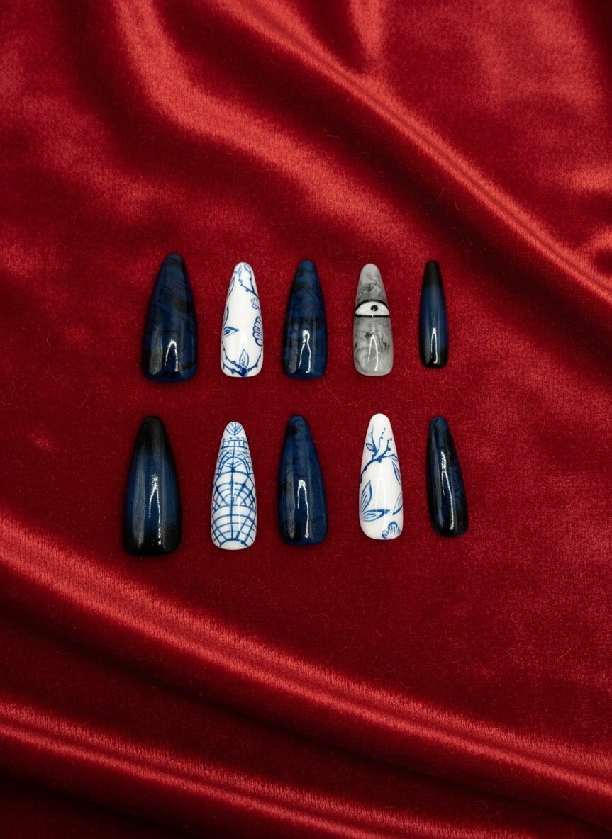 Porcelain Doll Press-On Nail Set (30pc, Stiletto)